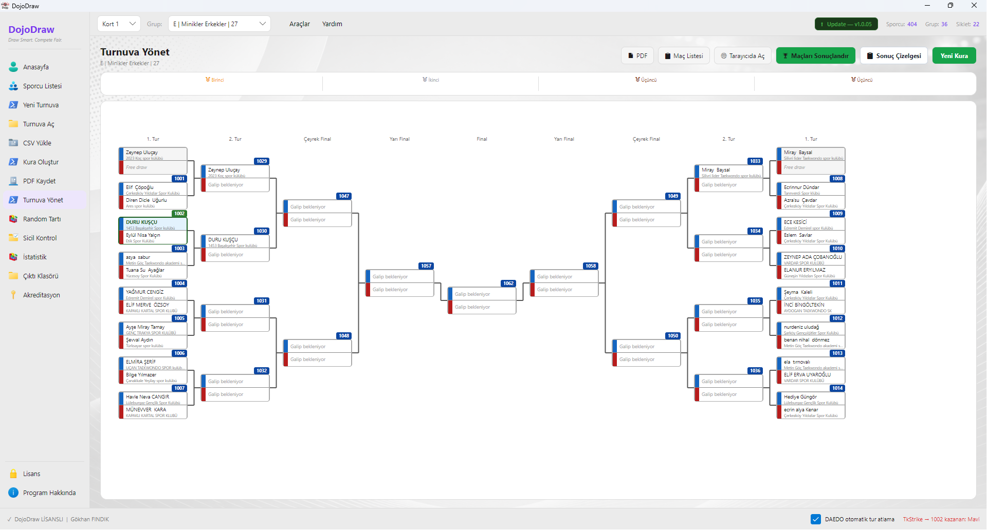 Tournament control center